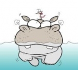 泳げないカバ